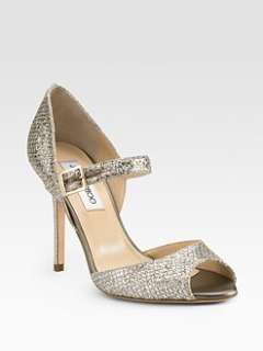 Isabel Glitter Coated Metallic Leather Pumps