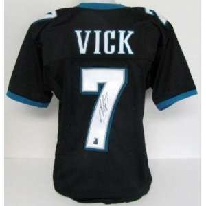 Michael Vick Autographed Black Jersey Vick Holo/SI   Autographed NFL 