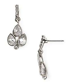 Carolee Classic Sparkle Pave Cluster Drop Earrings