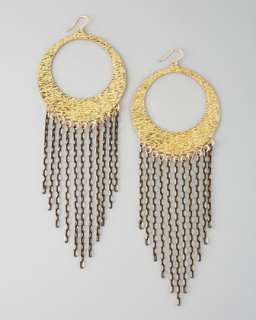 Gold Hammered Hoop Earrings  