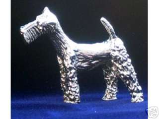 RARE STERLING SILVER AIRDALE TERRIER FIGURINE MINIATURE  