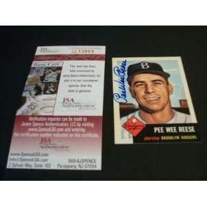 Pee Wee Reese Auto Signed 1953 Topps Archives #76 JSA B   Signed MLB 