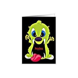  Peyton   Monster Face Halloween Card Health & Personal 
