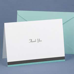   Aqua and Black Thank You Cards Envelopes Wedding Tiffany Blue  