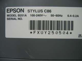 Epson Stylus C86 B251A InkJet Color Printer USB  