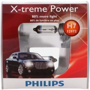    Philips H7 X treme Power Headlight Bulb, Pack of 2 Automotive
