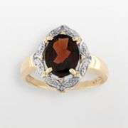 Past Perfect 10k Gold Two Tone Garnet and Diamond Accent Ring