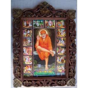  Lord Sai Baba in various occassions poster painting in 