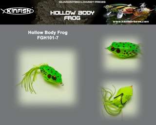 New Large Hollow Body Frog Soft Lures KINFISH FGH101 7  