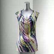 Simply Vera Vera Wang Brushstroke Drapeneck Top