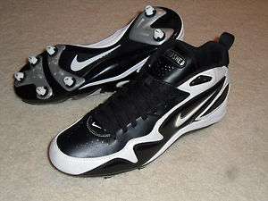   Nike AIR ZOOM WOODSHED D 3/4 Football Cleats 11 Black White Cleat Tool