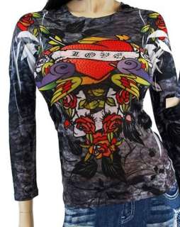   Print Top All Sizes plus a Free Sample Ed Hardy Perfume   