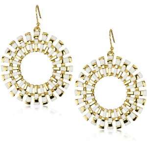 Trina Turk Sunburst Gold And White Earrings Jewelry