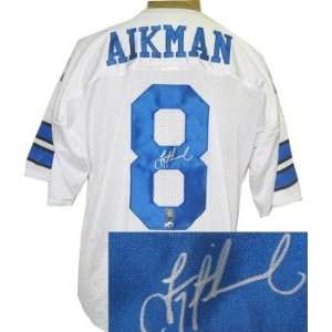 Troy Aikman signed Dallas Cowboys White Russell Athletic Jersey 
