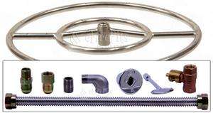    Round Stainless Steel Fire Pit Burner Ring Kit   Natural Gas  