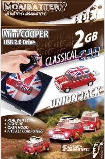 MINI COOPER USB Flash Drive 2GB Union jack, Red Color  