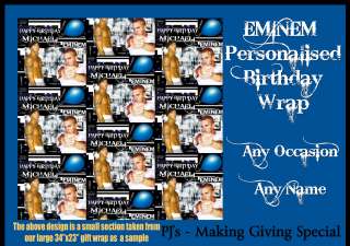 Personalised Wrapping Paper Eminem Birthday Gift Wrap  