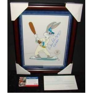 Willie McCovey SIGNED Framed LE SERICEL Bugs Bunny PSA