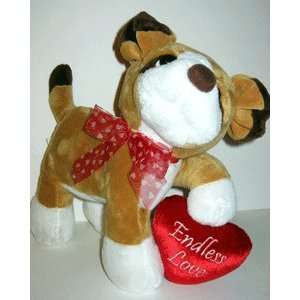  VALENTINE Plush Animal W/Heart   PUPPY ENDLESS LOVE Toys 