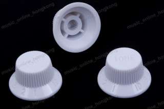 White1VOLUME 2TONE CONTROL KNOB FOR right handed FENDER GUITAR  