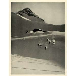  1927 Print Bernese Oberland Switzerland Downhill Snow Skiing 