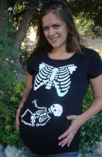 Skeleton xray baby maternity shirt pregnancy halloween  