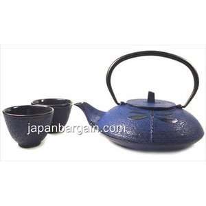    Blue Cast Iron Tea Set Dragonfly #TS4 07B