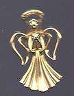 Angel Pin Gold Colored Tie Tack Back Halo Harp