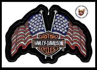 HARLEY DAVIDSON USA FLAGS VEST JACKET PATCH ** PATRIOTIC PATCH **NIP 