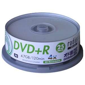  Radius Technology DVD+R 4.7 GB/120 Min 4x (25 pack Cake 