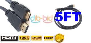 Premium 1.3 Gold 5ft mini HDMI to HDMI Cable HDTV DV DC  
