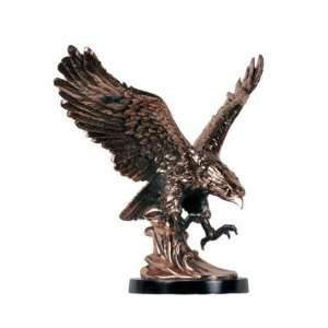  Landing Eagle Copper Finish Statue, 17.5 inches H