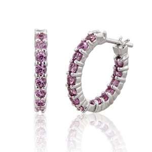   Effy® 14K White Gold Pink Sapphire Earring 2.23 Tcw. Jewelry