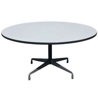 5ft Round Herman Miller Eames Aluminum Dining Table  