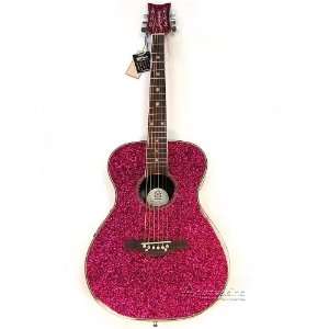  Girls Pink Sparkle 6 String Acoustic/Electric Guitar 