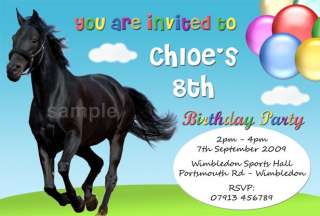 Horse Birthday Party Invitations Horses Pony Invites  