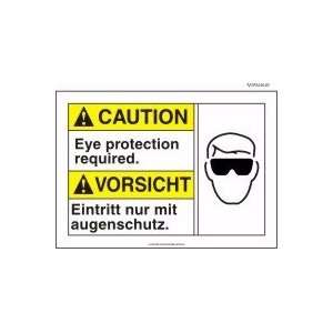  CAUTION EYE PROTECTION REQUIRED (W/GRAPHIC) Sign   10 x 