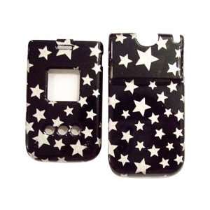   Protector Faceplate Cover Housing Case   Silver Sparkle Stars on Black
