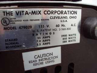 Vita Mix 3600 Heavy Duty Stainless Steel Food Processor Juicer Blender 