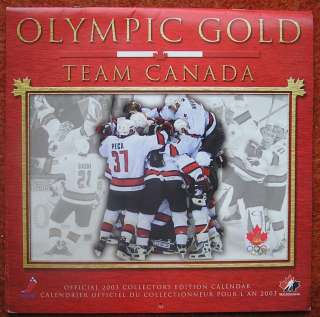 TEAM CANADA OLYMPIC GOLD OFFICIAL 2003 CALENDAR LEMIEUX  