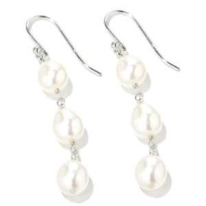    Sterling Silver Freshwater Cultured Pearl Dangle Earrings Jewelry
