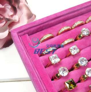 Velvet Jewelry Ring earring Display Storage Box Case 4 Colors  