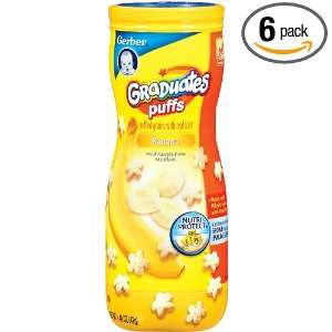 Gerber Graduates Banana Fruit Puffs, 1.48 Ounce Canisters (Pack of 6)