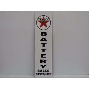  TEXACO OLD STYLE GAS STATION SIGN BATTERY SALES 4.25X16 