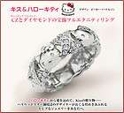 Hello Kitty CZ and diamond eternity ring jewelry NEW JAPAN