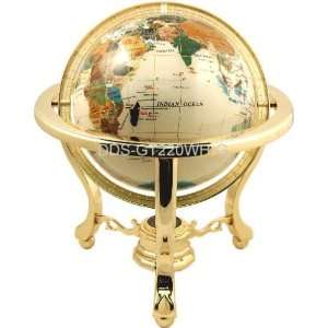    14 Tall Ivory White Gem Stone Gemstone Globe