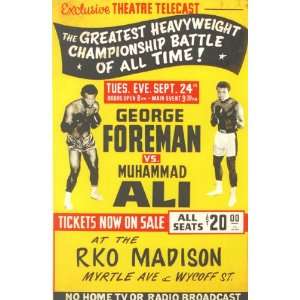  Boxing George Foreman vs Muhammad ALI Poster 1974 Sports 
