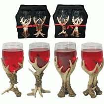 The Cabin Store   Antler Wine Glasses with Distinctive Styles 7.5 inch 