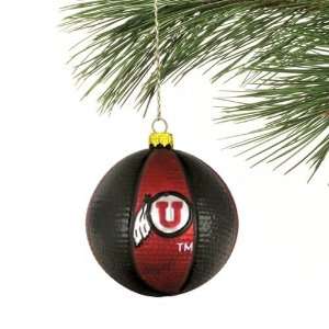  Utah Utes Collegiate Glass Basketball Ornament