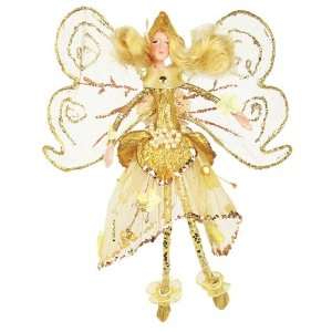   Holiday Crinkle Skirt Fairy Figurine   Gold A10625